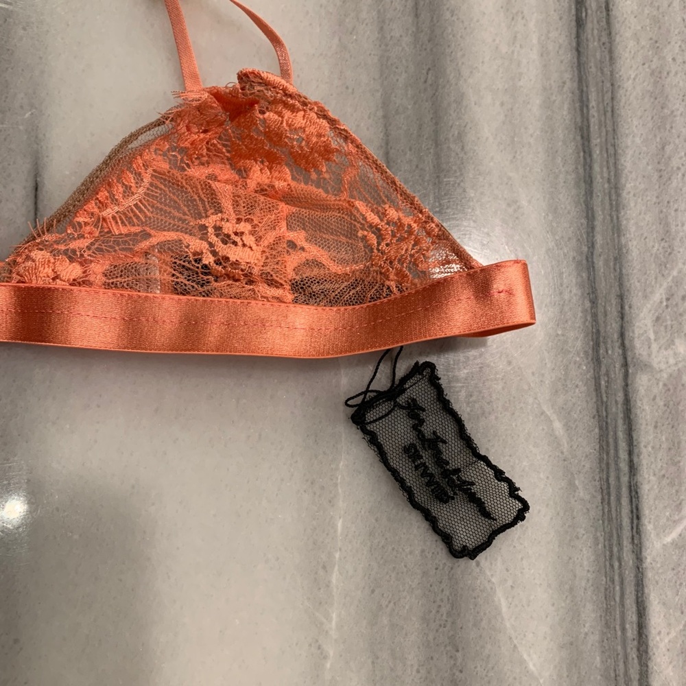 FOR LOVE & LEMONS Orange/Peach Lace Bra NWT! - Picture 3 of 5